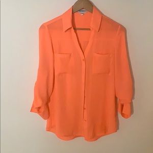 Neon button up top from express